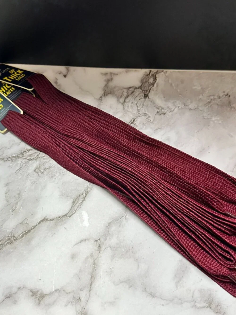 3/$30 Titan Thick Shoe Laces Burgundy 50 Inch Flat Wide Replacement Lot Of 3